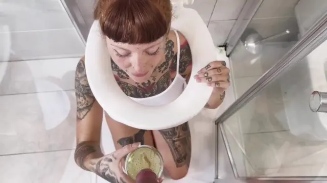 Piss hungry slut Is used as toilet
